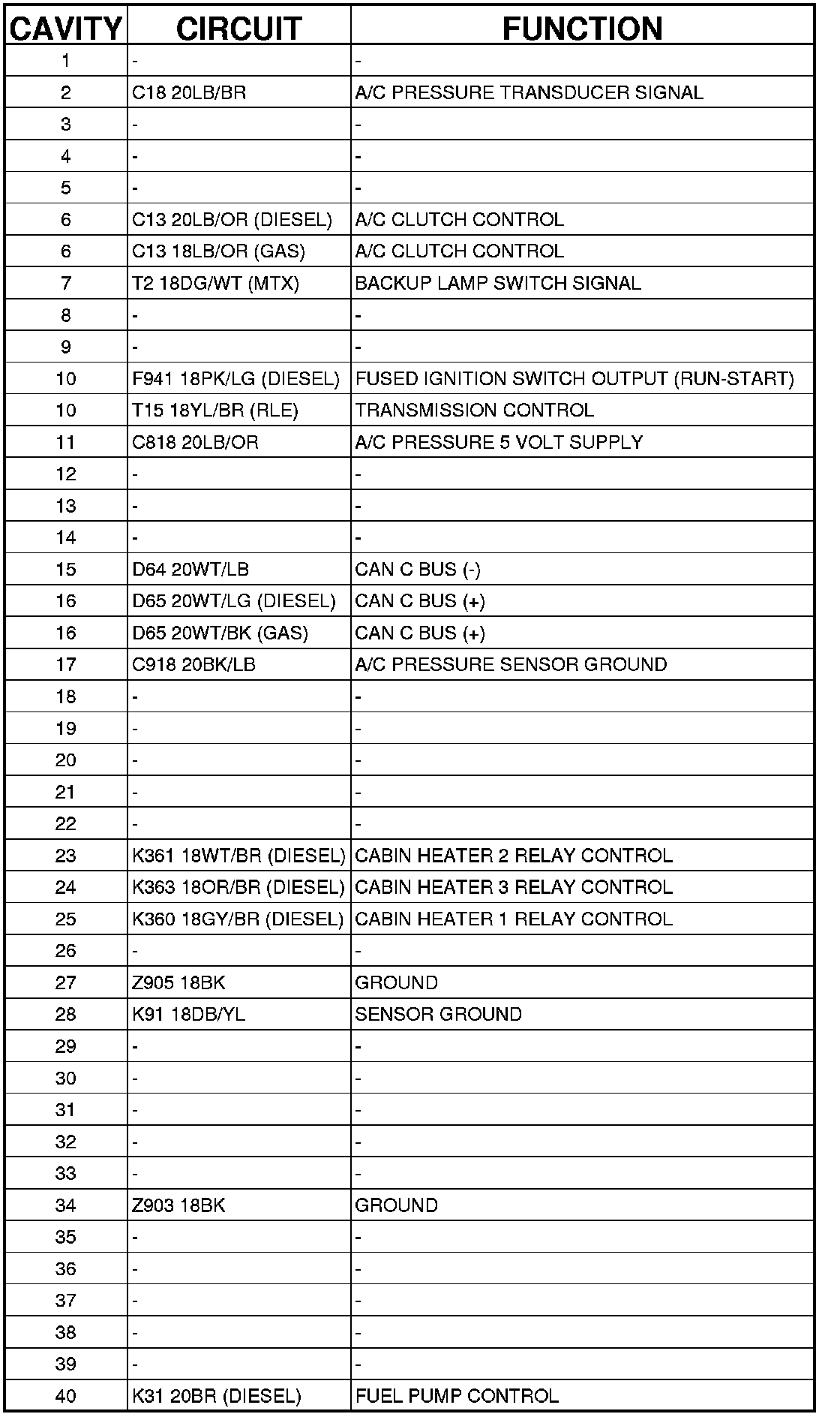 Factory service manual diagram