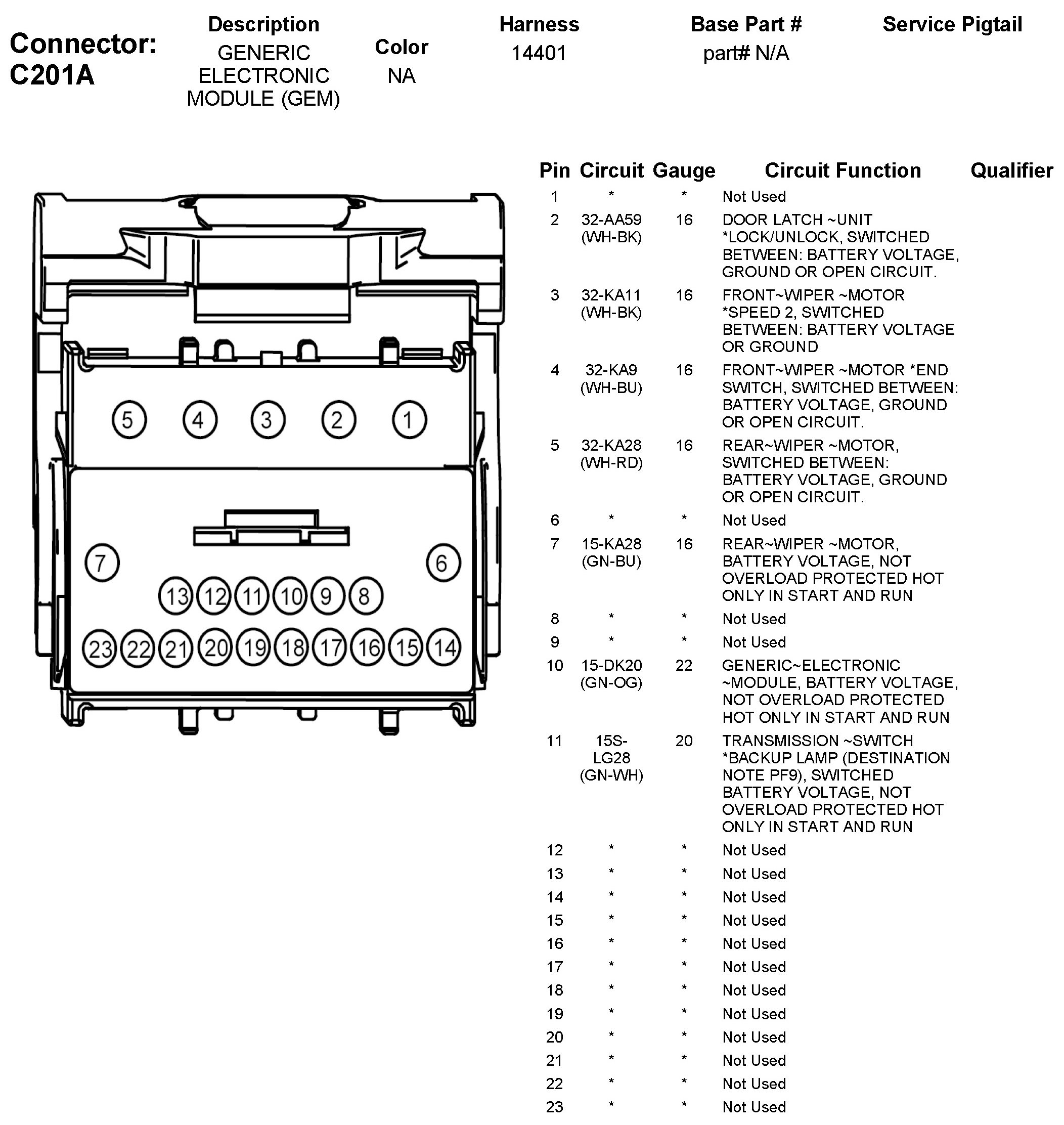 Factory service manual diagram