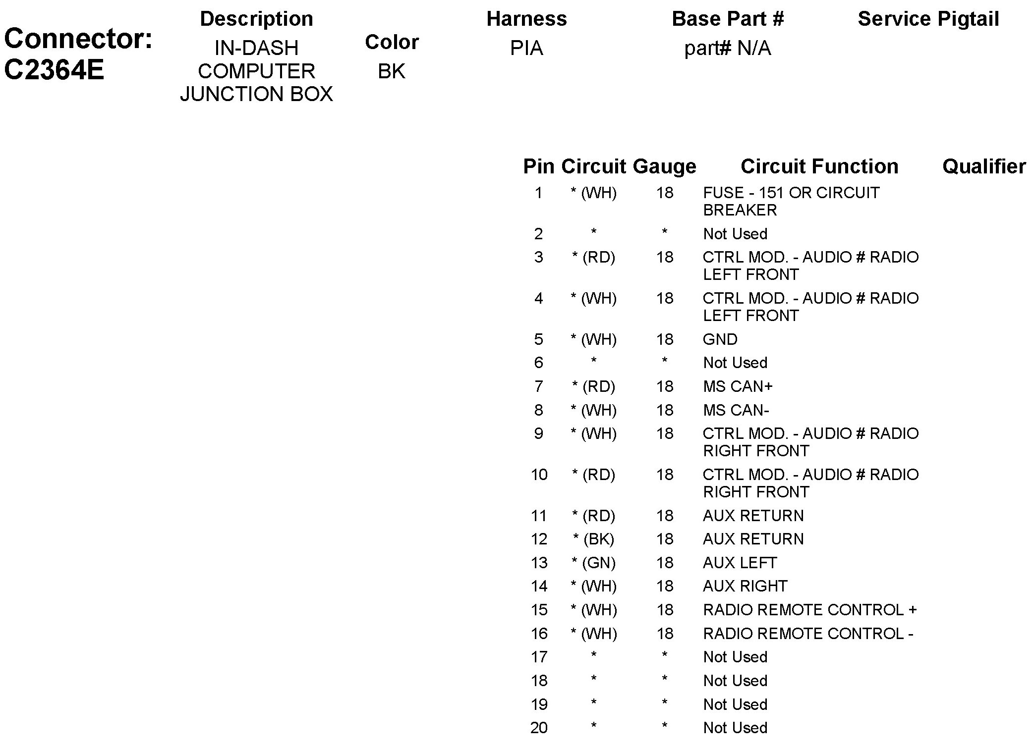 Factory service manual diagram