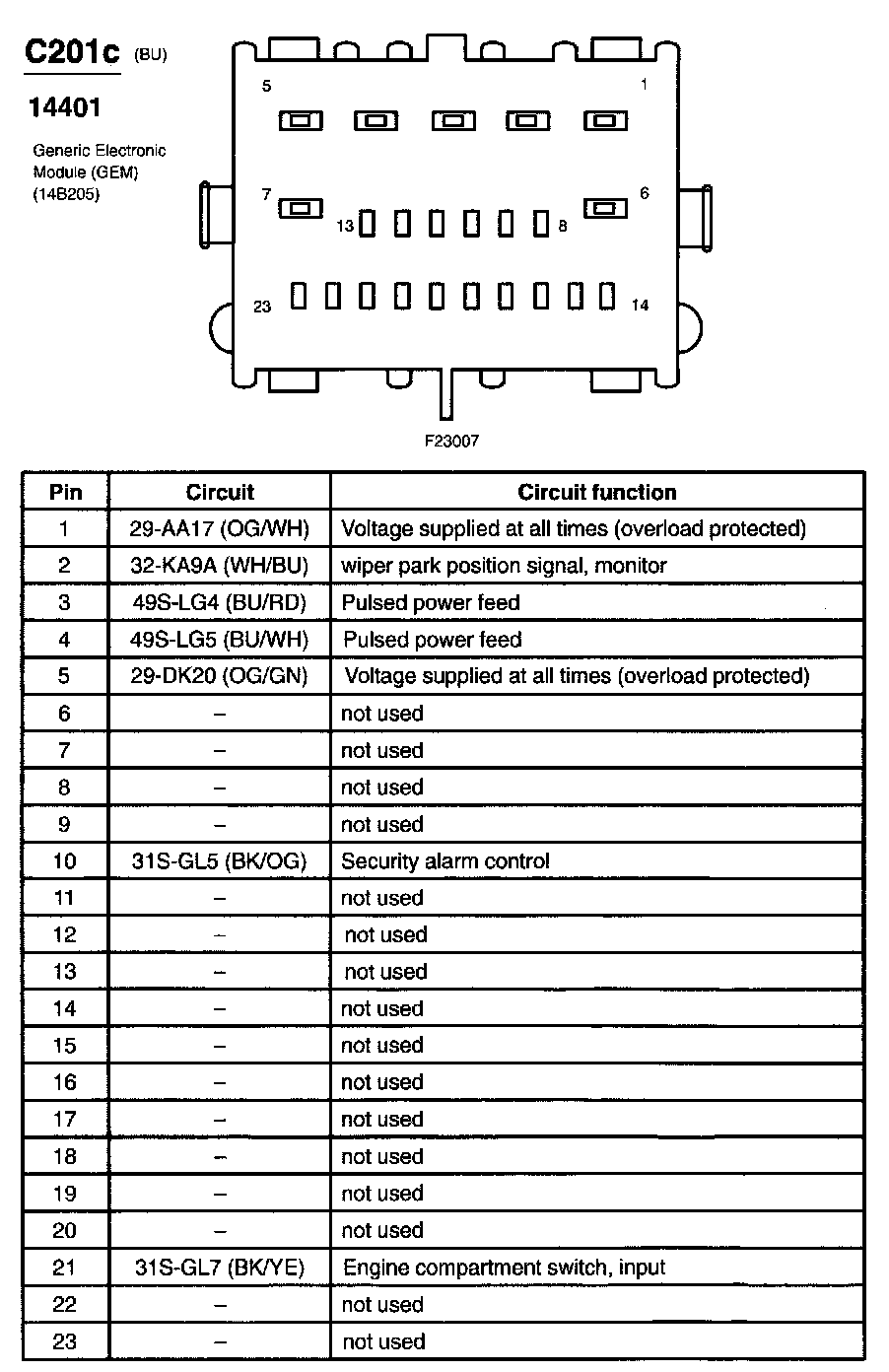 Factory service manual diagram