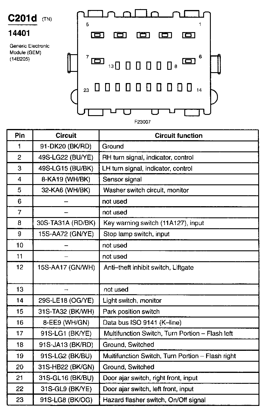 Factory service manual diagram