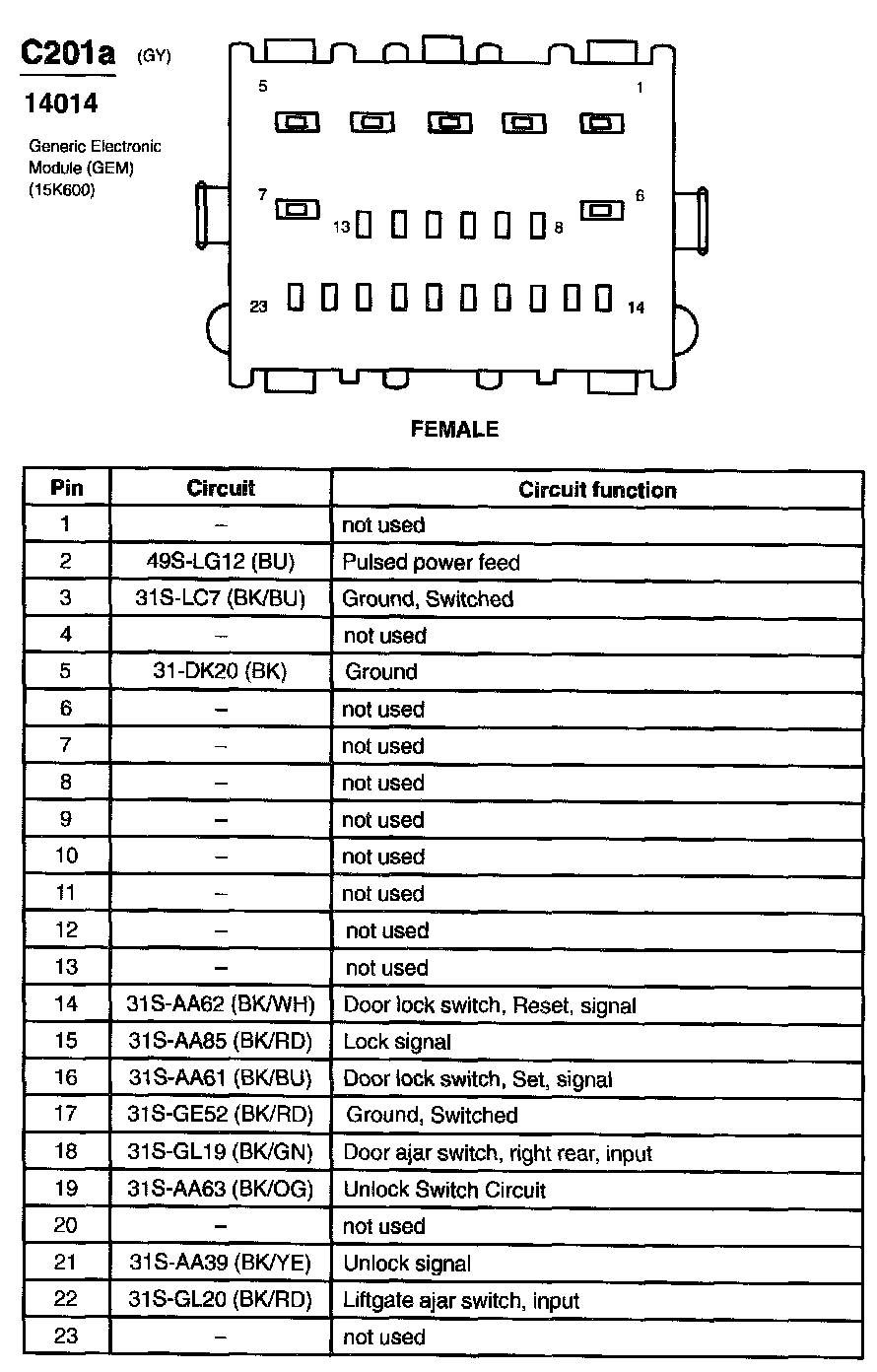 Factory service manual diagram