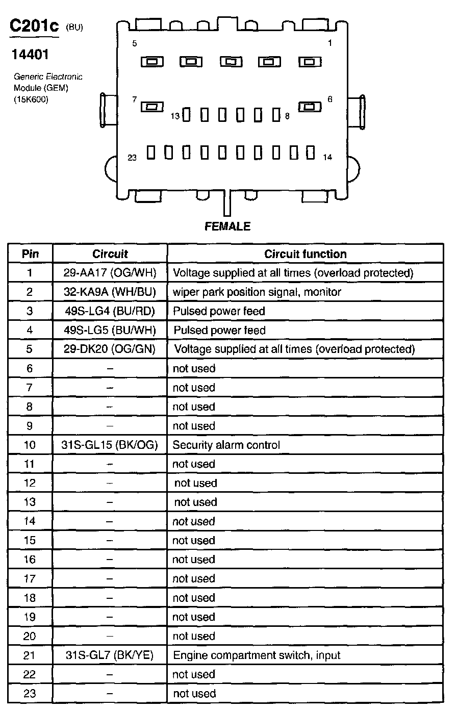 Factory service manual diagram