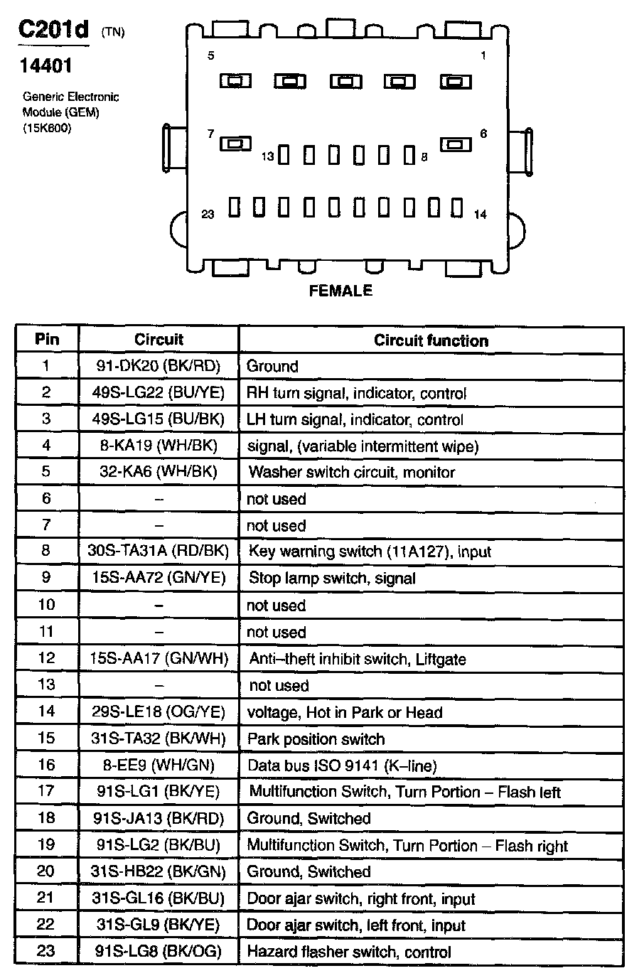 Factory service manual diagram