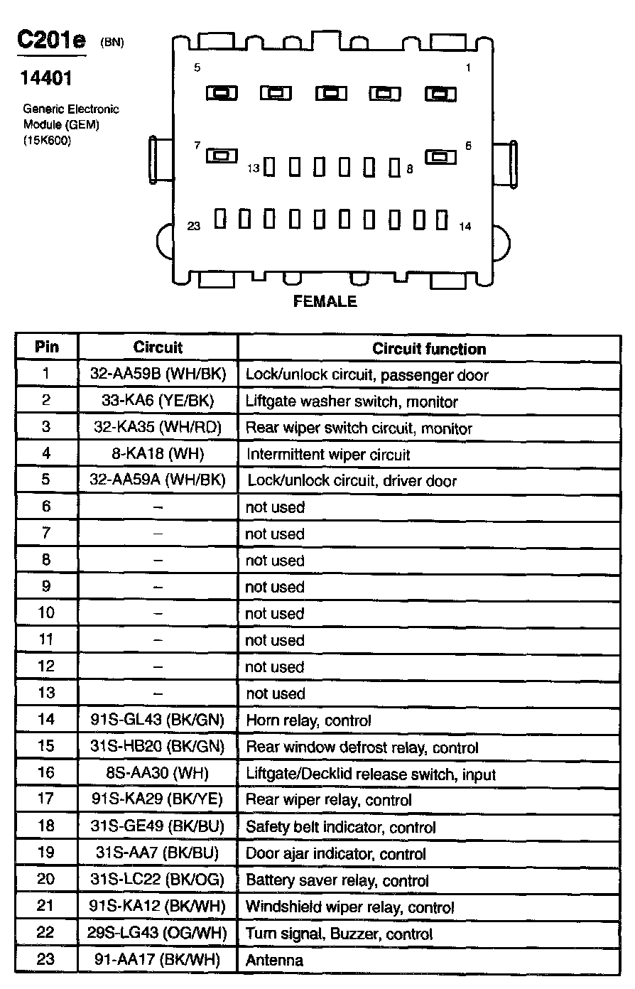 Factory service manual diagram