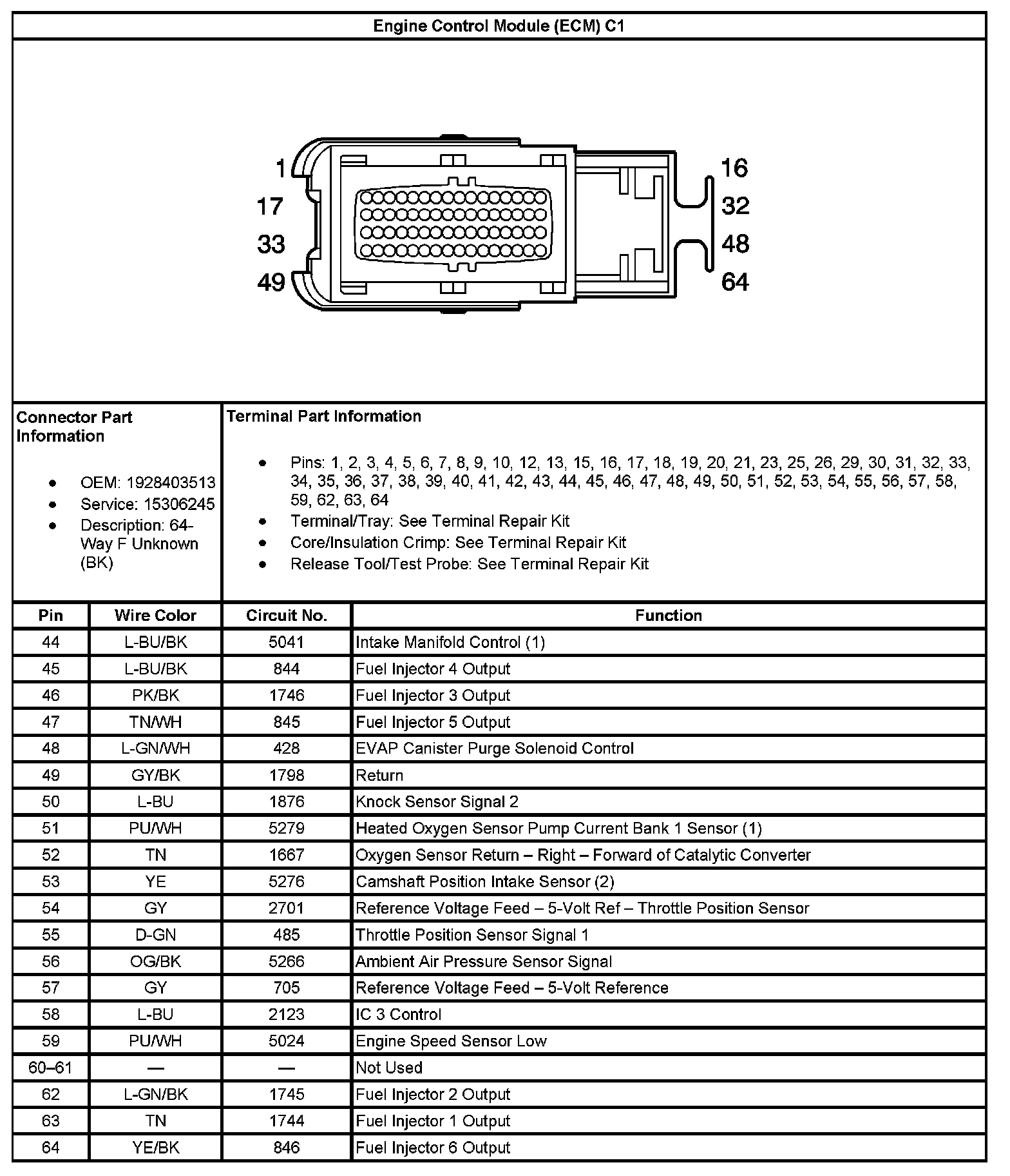 Factory service manual diagram
